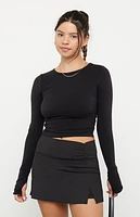 PAC 1980 Active Black Princess Cinched Yoga Mini Skort