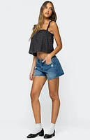 Edikted Tami Eyelet Ruffle Tank Top
