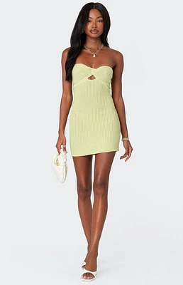 Edikted Sammie Twist Front Knit Mini Dress