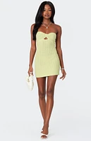 Edikted Sammie Twist Front Knit Mini Dress