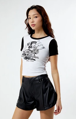 Daisy Street Betty Boop Biker Cropped T-Shirt