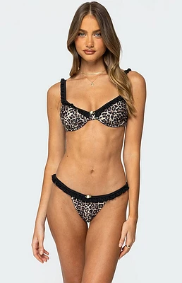 Edikted Deeva Leopard Cupped Bikini Top