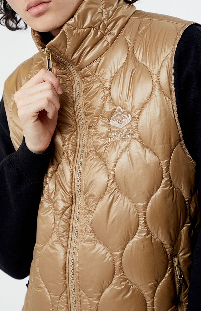 Tan Quilted Vest