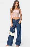 Edikted Lacey Pocket Low Rise Jeans