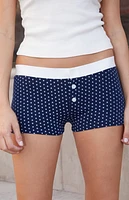 John Galt Blue Heart Print Emery Pajama Boyshorts
