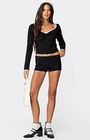 Edikted Sophia Contrast Lace Top