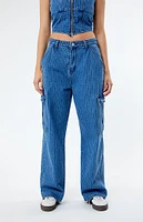 Organic Pinstripe Utility Jeans