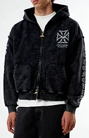 No Tomorrow x Civil Active Iron Skull Full Zip Cropped Hoodie
