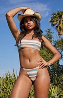 PacSun Striped Hali Skimpy Strap High Cut Bikini Bottom