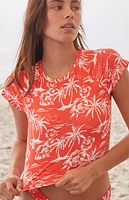 Roxy Vacay Vibes Cropped Swim Top