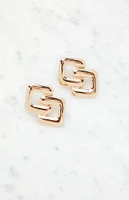 LA Hearts Square Drop Earrings