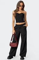 Edikted Aliza Strapless Pinstripe Corset