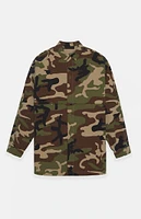 Fear of God Essentials Woodland Camo Military Nylon Overshirt Jacket