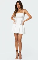 Edikted Lacey Linen Look Mini Dress