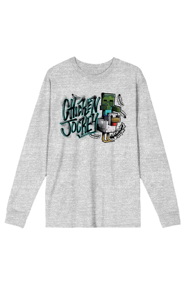 Minecraft Chicken Jockey Long Sleeve T-Shirt