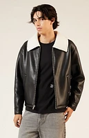Pacsun Sherpa Collar Faux Leather Jacket