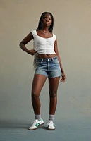 RARE DNM EDIT Tinted Dark Indigo A-Line Denim Shorts