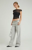 Pacsun Casey Light Gray Dart Low Rise Baggy Jeans