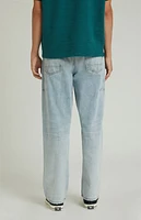 Pacsun Light Indigo Dirt Splatter Baggy Jeans