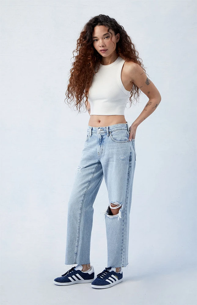 PacSun Eco Stretch Light Blue Ripped '90s Straight Leg Jeans