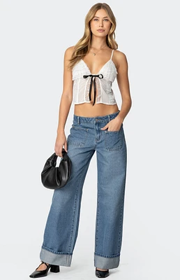 Edikted Madi Cuffed Low Rise Jeans