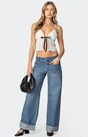 Edikted Madi Cuffed Low Rise Jeans