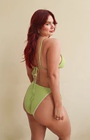 Dippin' Daisy's Olive Green Emilia Triangle Bikini Top