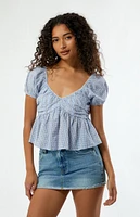 LA Hearts Gingham Babydoll Top