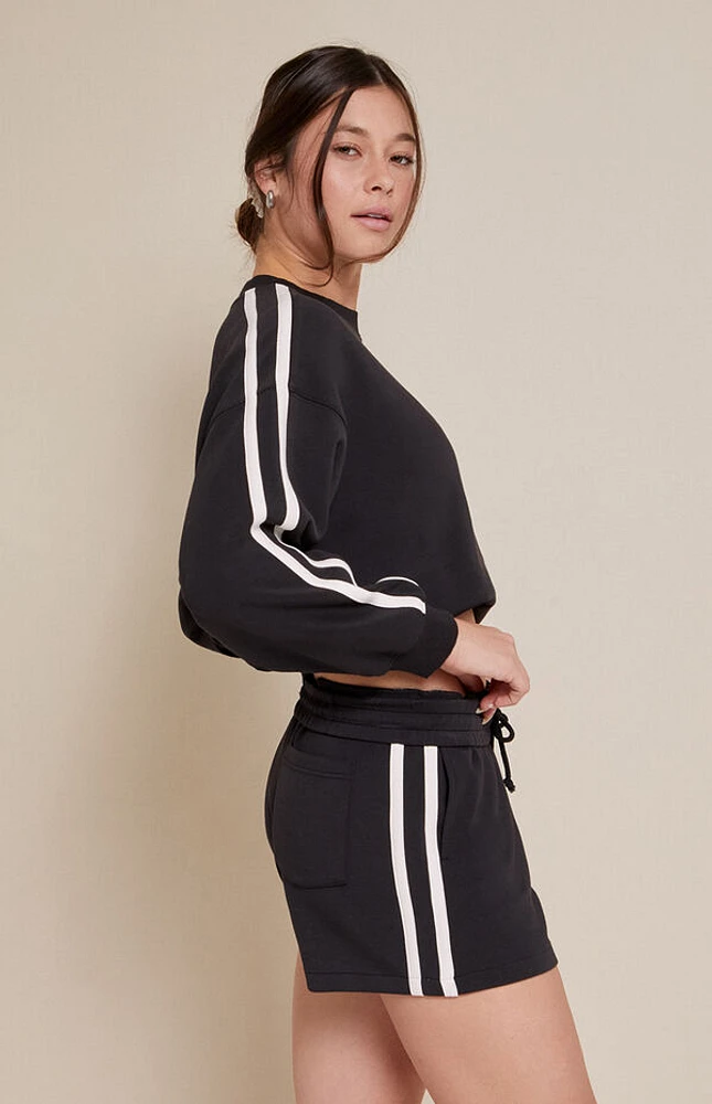 PAC 1980 Active Black Stripe Side Sweat Shorts