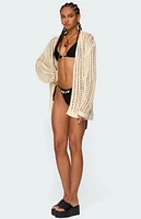 Edikted Darcee Oversized Crochet Cardigan