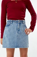 PacSun Kids Heart Denim Mini Skirt