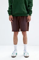 PacSun Brown Acid Wash Sweat Shorts