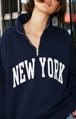 John Galt New York Missy Half Zip Sweatshirt