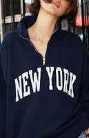 John Galt New York Missy Half Zip Sweatshirt