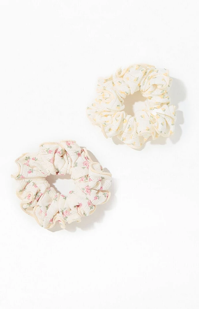 LA Hearts 2 Pack Ditsy Floral Hair Scrunchies