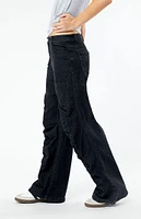 PacSun Black Ruched Wide Leg Jeans