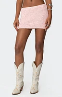 Edikted Shaylee Sequin Knit Mini Skirt