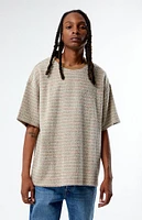 PacSun Brown Oversized Terry Striped T-Shirt