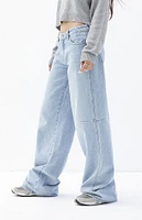 PacSun Casey Light Indigo Seam Low Rise Baggy Jeans