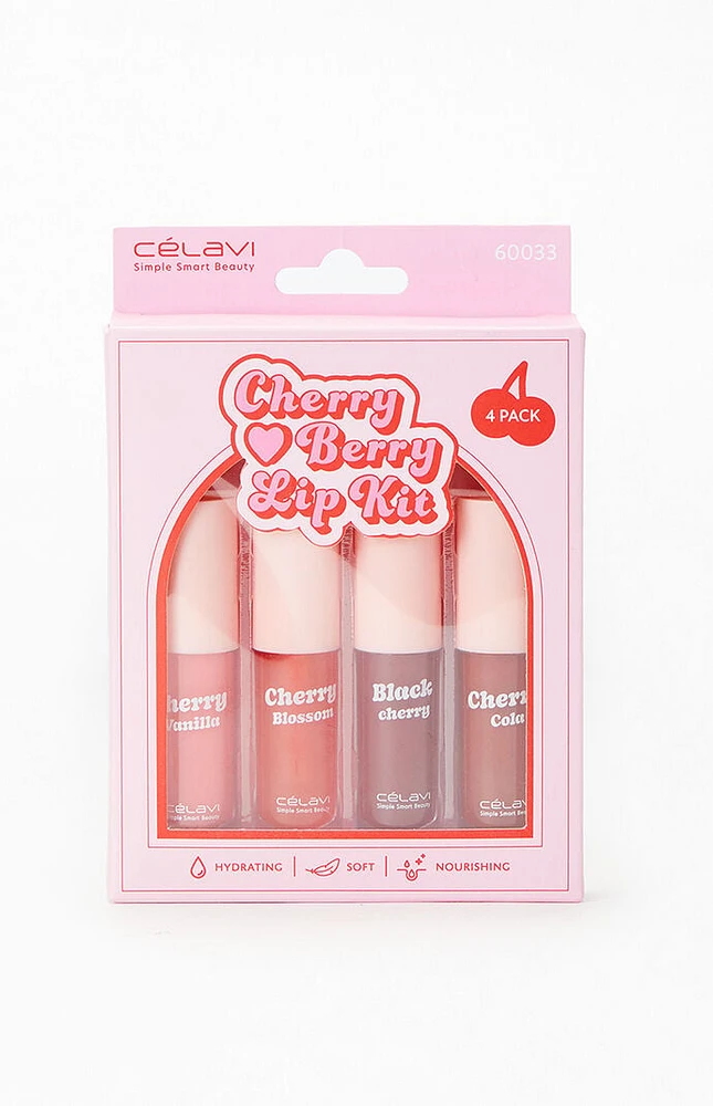 CELAVI 4 Pack Cherry Berry Lip Oil Set