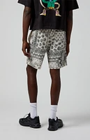 PacSun Cream Aaron Paisley Mesh Volley Shorts