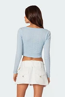 Lorey Lace Knit Long Sleeve Top