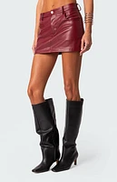 Edikted Maya Faux Leather Mini Skirt