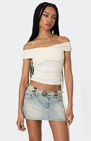 Edikted Crisscross Off Shoulder Top