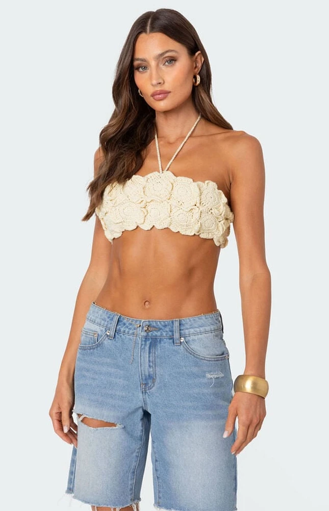 Edikted Flower Girl Crochet Crop Top