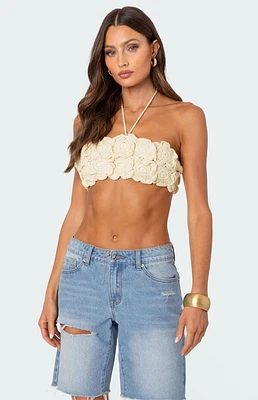 Edikted Flower Girl Crochet Crop Top