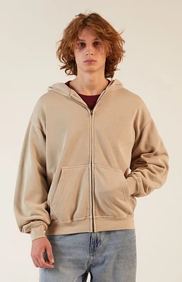 PacSun Tan Vintage Wash Full Zip Hoodie