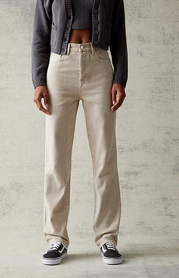 PacSun Beige Dad Jeans