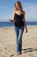 John Galt Black Archie Lace Tank Top