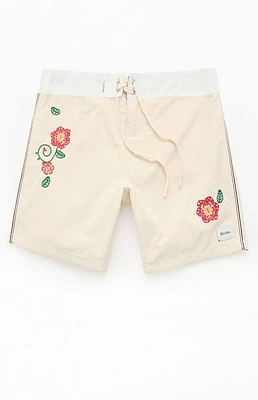 Rhythm Tan Heritage Flower 7" Boardshorts